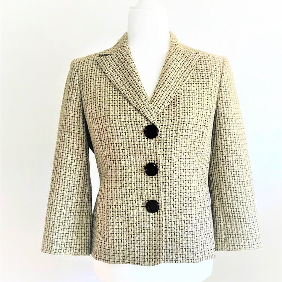 Evan Picone Jacket Gold & Black Size 4 - Picture 2 of 7